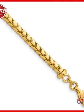 14K Solid Franco Chain Bracelet 7.5" to 8" Lobster Clasp